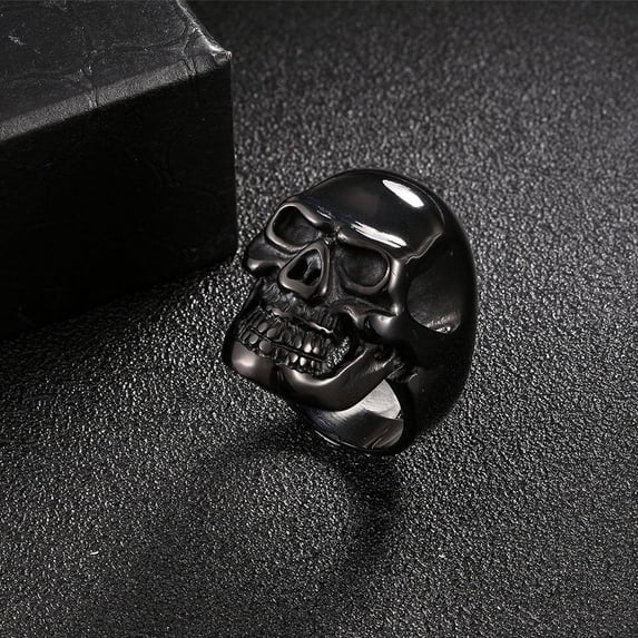Men's Skull Ring Trendy Geometric Alloy Ring Fashionable Design Unique Statement Ring for Him Silver Gold Black Gift for Men Cool Jewelry