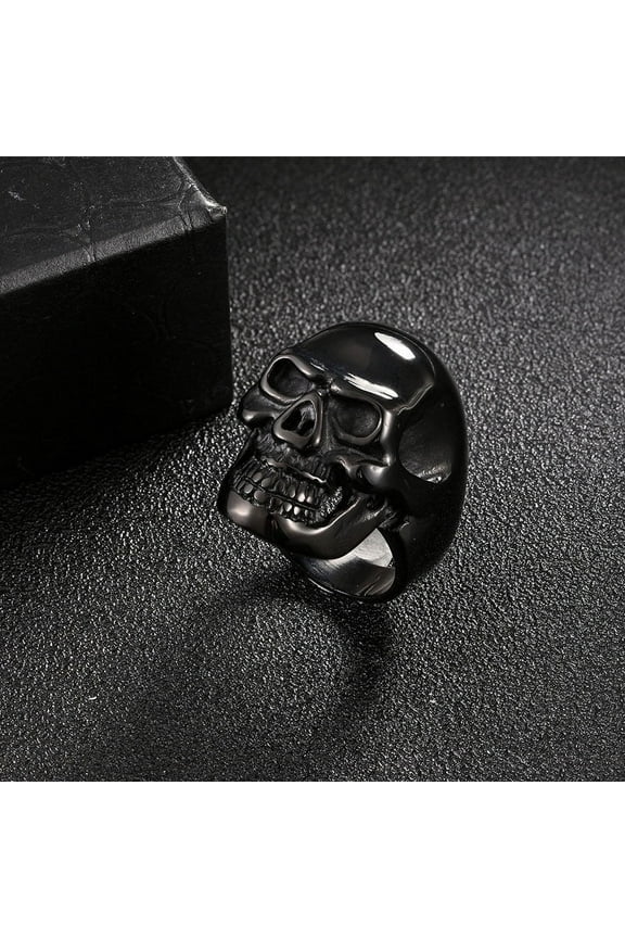 Men's Skull Ring Trendy Geometric Alloy Ring Fashionable Design Unique Statement Ring for Him Silver Gold Black Gift for Men Cool Jewelry