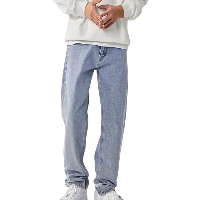 Casual Street Solid Color Straight Denim Jeans Casual Street Solid Color Straight Denim Jeans