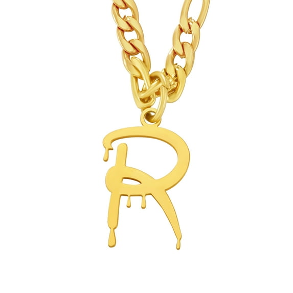 Men's Personalized Capital Letter Necklace Gothic Hip Hop Style Gold A-Z 26 Alphabet Custom Pendant Necklace Jewelry Gift for Birthday Valentine's Day