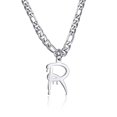 thumbnail image 1 of Men's Personalized Capital Letter Necklace Gothic Hip Hop Style Silver A-Z 26 Alphabet Custom Pendant Necklace Jewelry Gift for Birthday Valentine's Day, 1 of 5