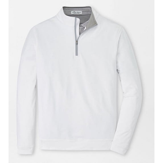 Men's Peter Millar Perth Performance Quarter Zip White Large