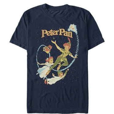 Men's Peter Pan Flight Wish  Graphic Tee Navy Blue Small