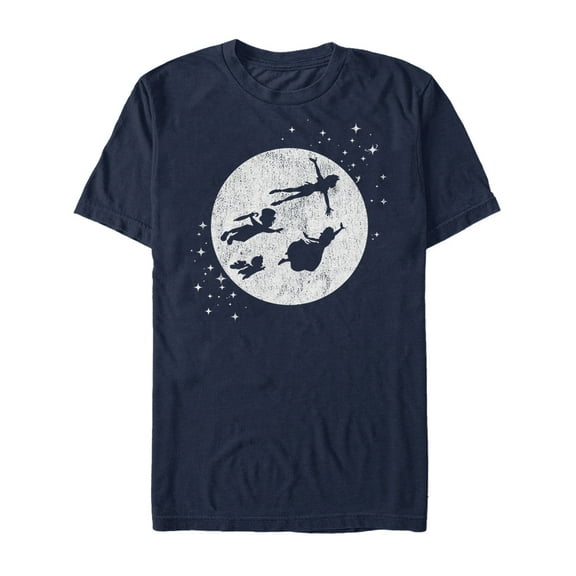 Men's Peter Pan Fly Silhouette  Graphic Tee Navy Blue X Large