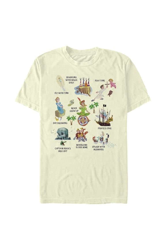 Men's Peter Pan Icon Storytelling  Graphic Tee Beige Medium