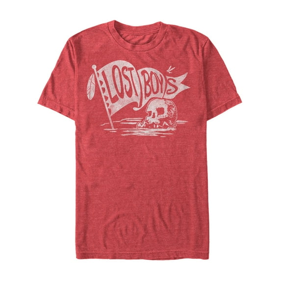 Men's Peter Pan Lost Boys Flag Graphic Tee Red Heather Medium