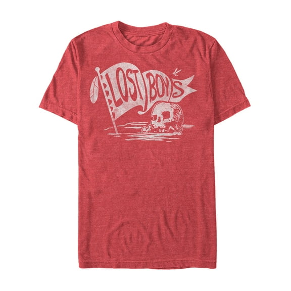 Men's Peter Pan Lost Boys Flag Graphic Tee Red Heather Medium