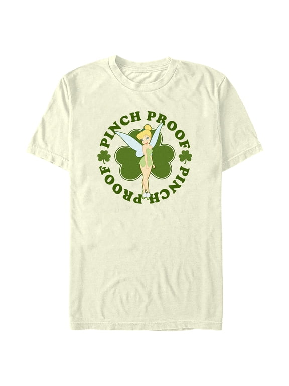 Men's Peter Pan St. Patrick's Day Pinch Proof Tinkerbell Graphic Tee Beige X Large