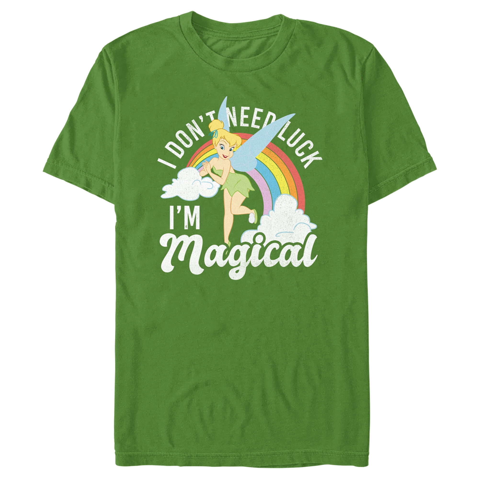Men's Peter Pan St. Patrick's Day Tinkerbell I Don't Need Luck I'm Magical  Graphic Tee Kelly Green Small