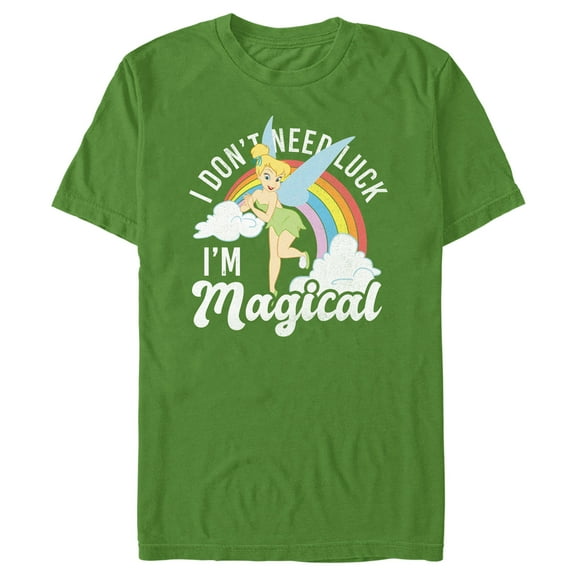 Men's Peter Pan St. Patrick's Day Tinkerbell I Don't Need Luck I'm Magical Graphic Tee Kelly Green X Large