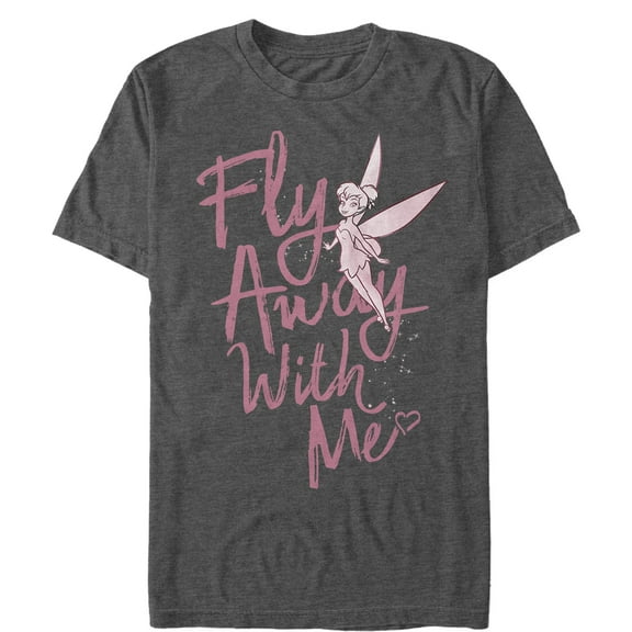 Men's Peter Pan Valentine Tink Fly Graphic Tee Charcoal Heather Small
