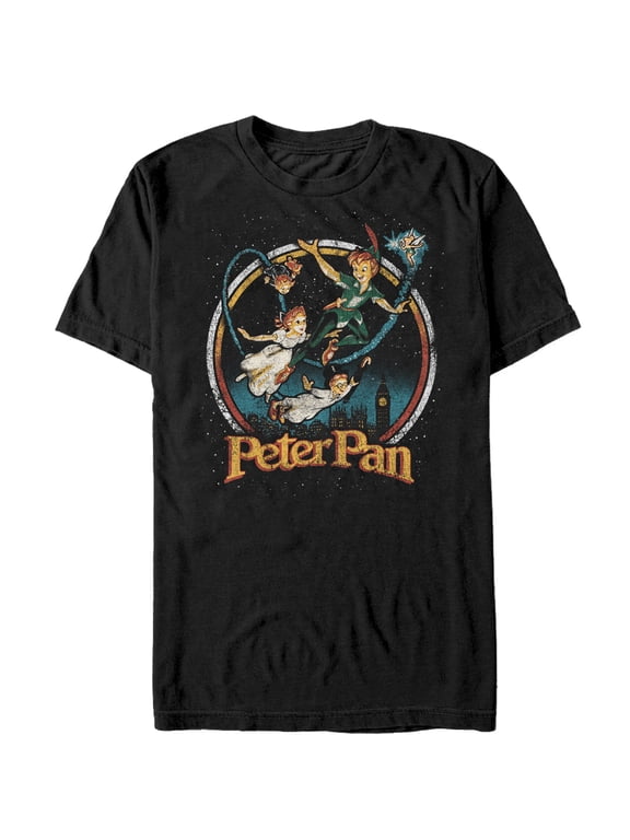 Men's Peter Pan Vintage Flight Graphic Tee Black Large