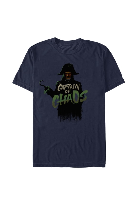 Men's Peter Pan & Wendy Captain Hook Captain of Chaos  Graphic Tee Navy Blue Medium