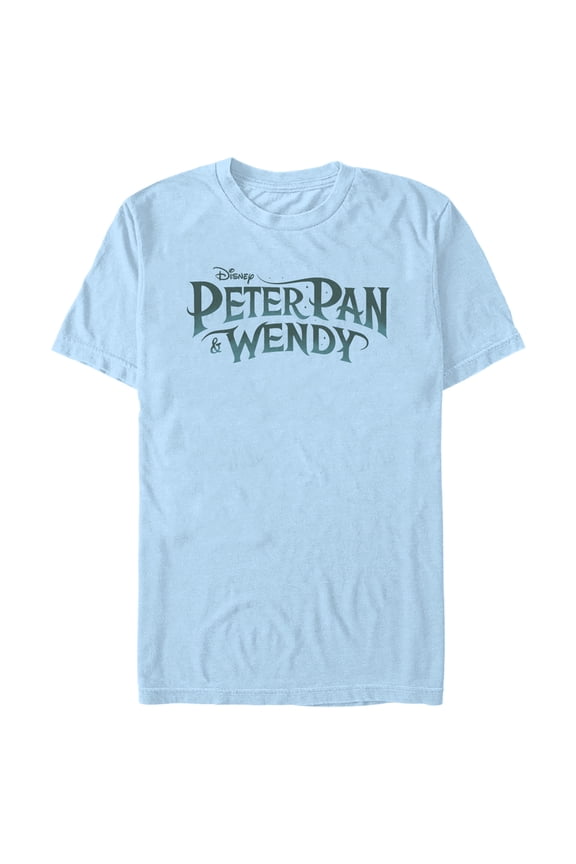 Men's Peter Pan & Wendy Simple Logo Graphic Tee Light Blue Large