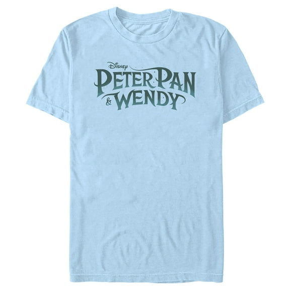 Men's Peter Pan & Wendy Simple Logo  Graphic Tee Light Blue Medium