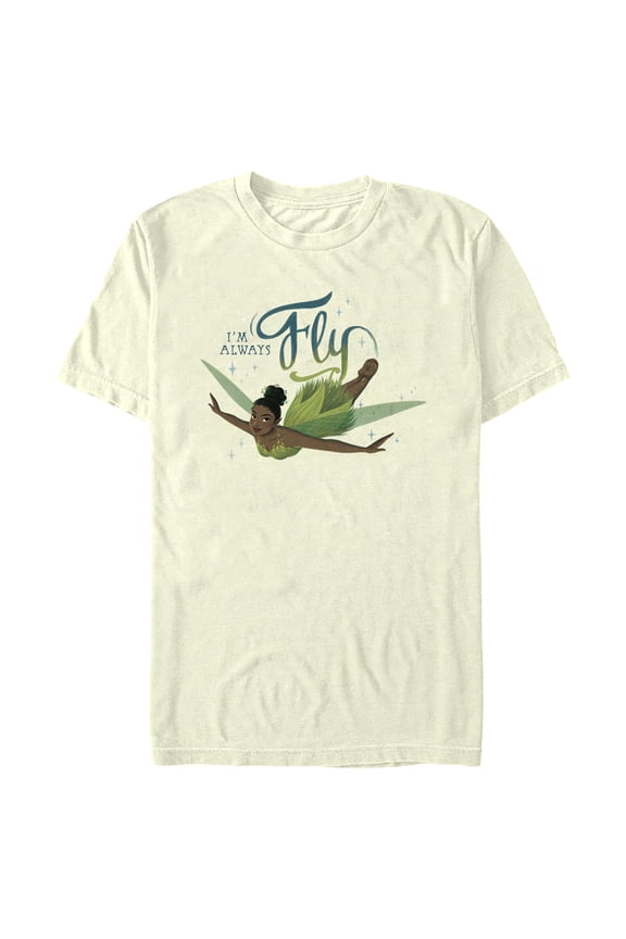 Men's Peter Pan & Wendy Tinker Bell I'm Always Fly  Graphic Tee Beige Small