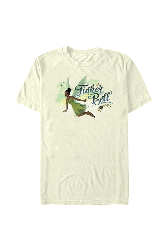 Men's Peter Pan & Wendy Tinker Bell Portrait Graphic Tee Beige Large