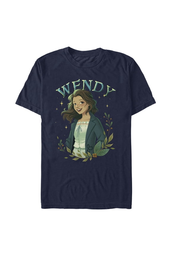 Men's Peter Pan & Wendy Wendy Portrait Graphic Tee Navy Blue Large