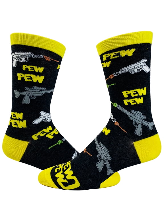 Men's Pew Pew Socks Funny Lasers Sci Fi Novelty Fantasy Nerdy Video Game Footwear