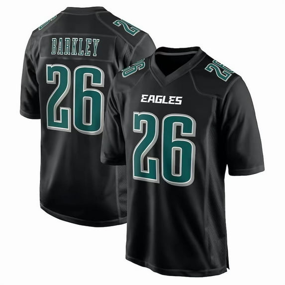 Men's Philadelphia Barkley 26 Black Fashion Stitched T-Shirts Sports Player Game Top, Large