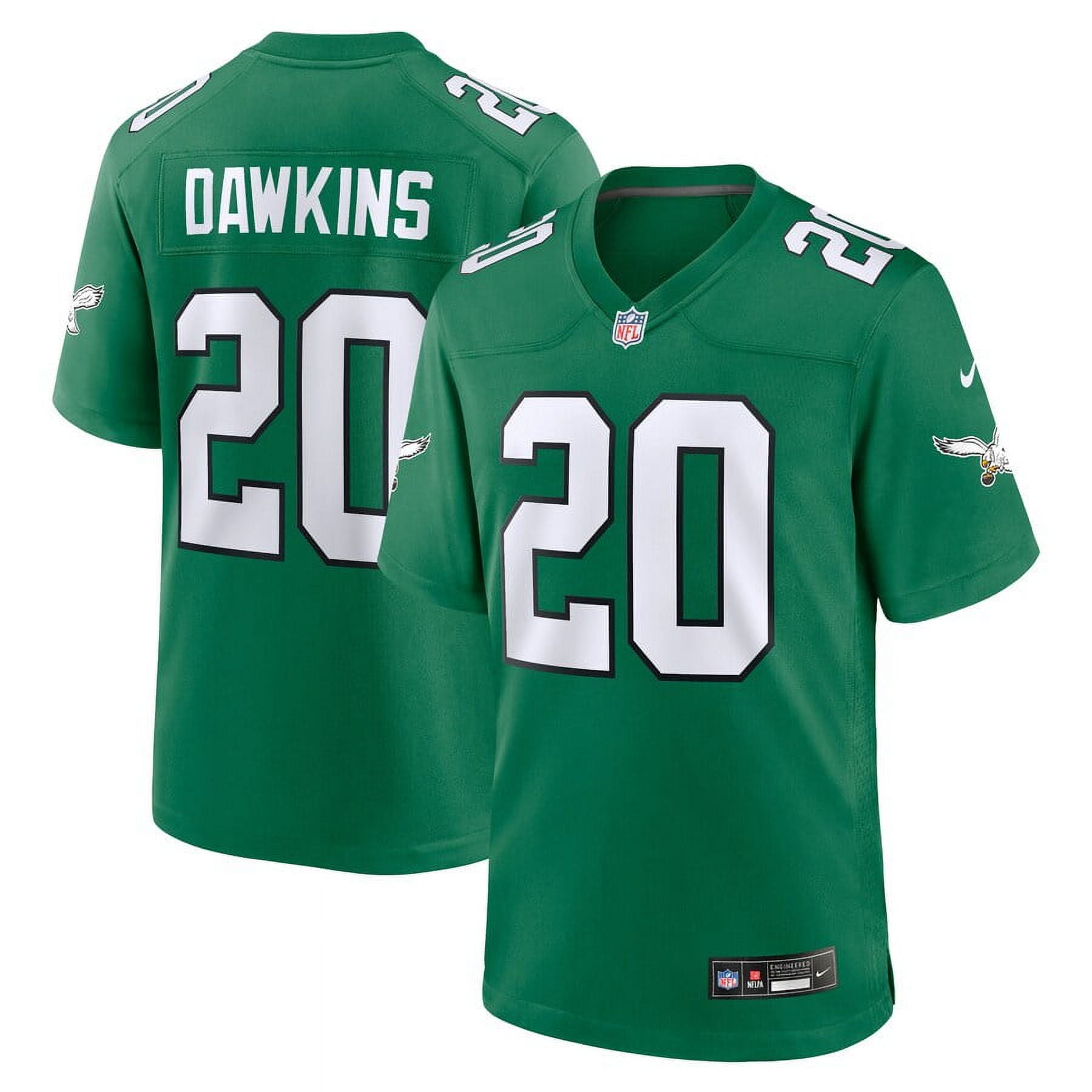 Men s Philadelphia Eagles Brian Dawkins Kelly Green Alternate Retired Player Game T shirt Walmart