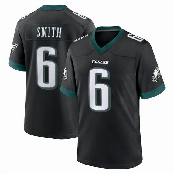 Men's Philadelphia Smith 6 Black Stitched T-Shirts Sports Player Game Top, Large