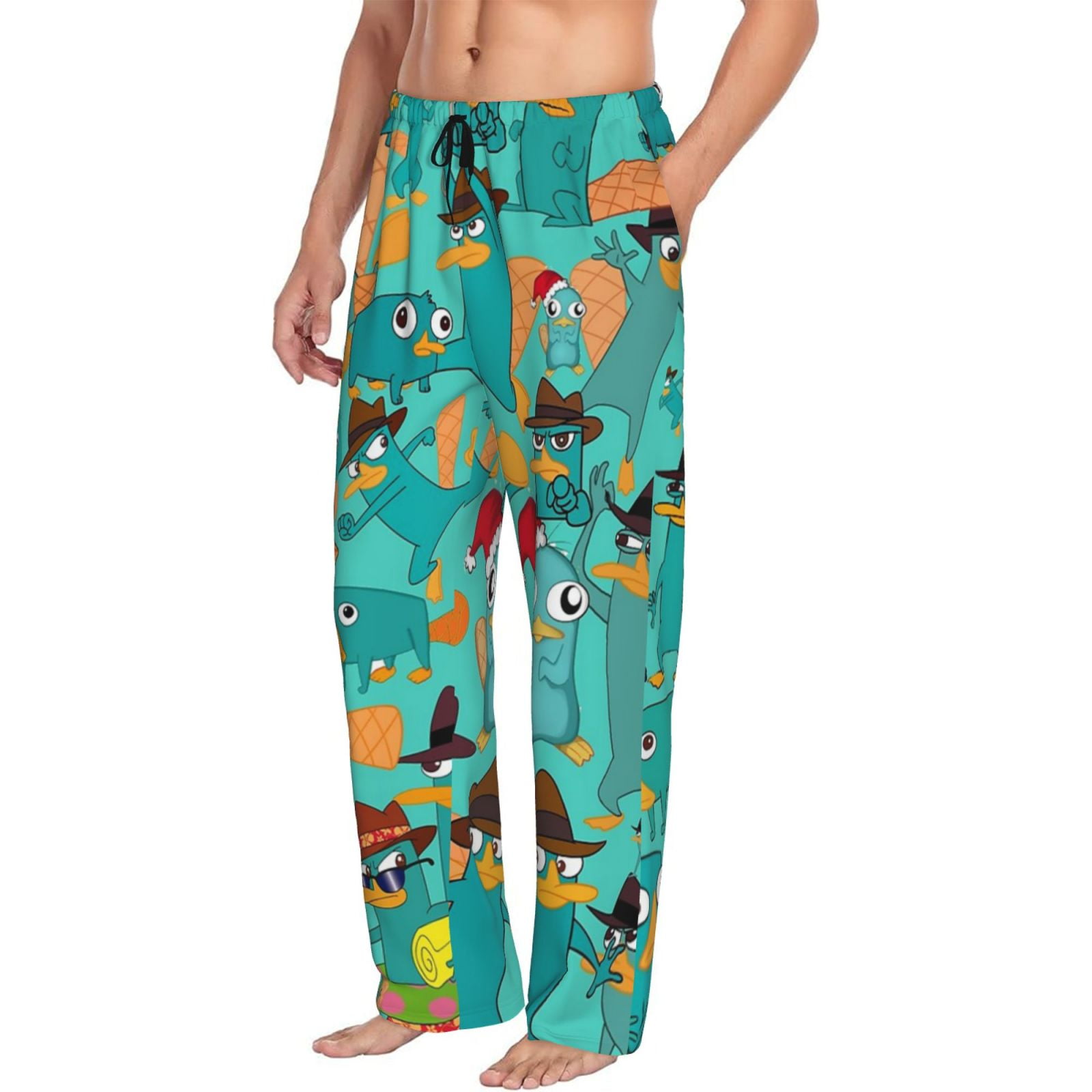 Men s Phineas And Ferb Pajama Pants Lounge Sleepwear PJ Bottoms with Drawstring Pockets