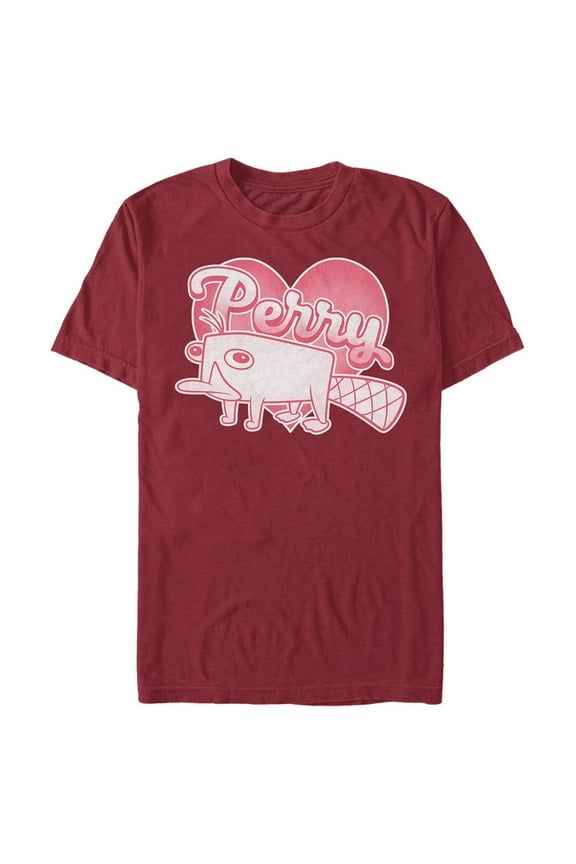 Men's Phineas and Ferb Perry Love Graphic Tee Cardinal Large