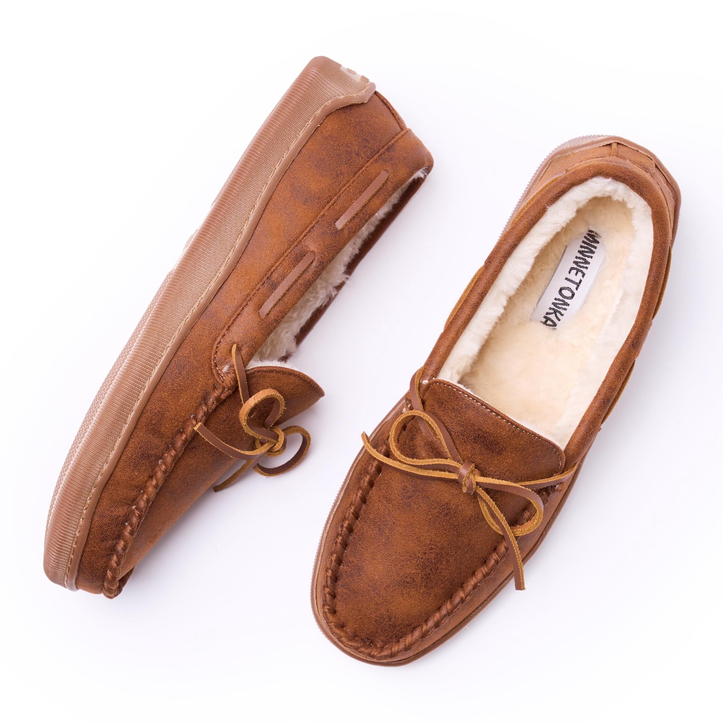 Minnetonka Men\'s Pile Lined Hardsole Slippers SZ 7W Minnetonka Men main image 2