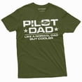 thumbnail image 1 of Men's Pilot Dad T-shirt Cool pilot dad father's day father daddy gift tee shirt Birthday gift ideas (3X-Large Military Green), 1 of 7
