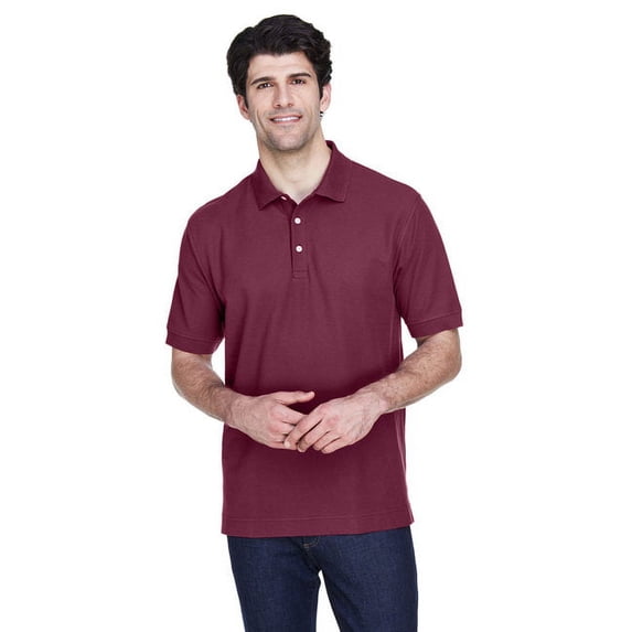 Men's Pima Piqué Short-Sleeve Polo - BURGUNDY - 3XL
