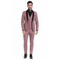 thumbnail image 1 of Men’s Pink 3-Piece Tuxedo Suit – Slim Fit Formal Set with Black Satin Lapel and Vest&nbsp;- Blush Mauve - Rose Gold Color, 1 of 2