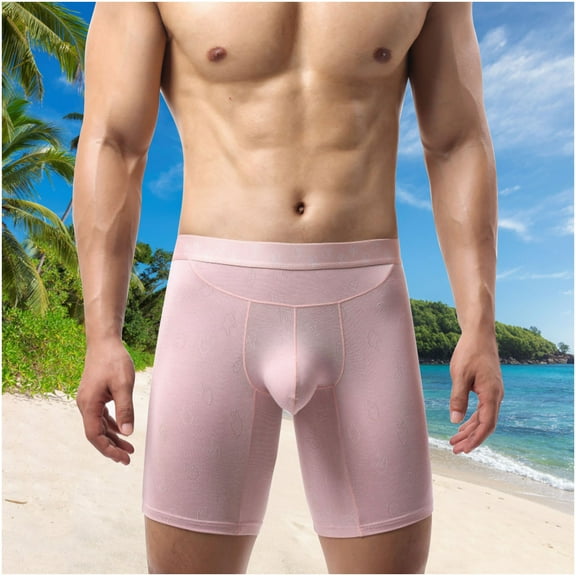 Men's Pink Boxer Briefs L Size - Cotton Modal Blend, Breathable, Moisture Wicking, Contoured Pouch, Comfortable Waistband, All Day Wear