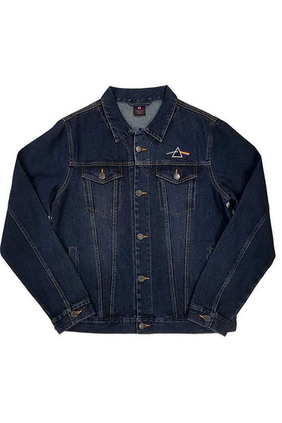 Men's Pink Floyd Dark Side of the Moon Oval (Back Print) Denim Jacket Small Denim
