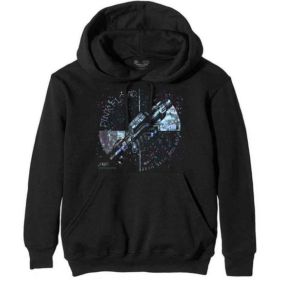 Men's Pink Floyd Machine Greeting Blue Hooded Sweatshirt Small Black