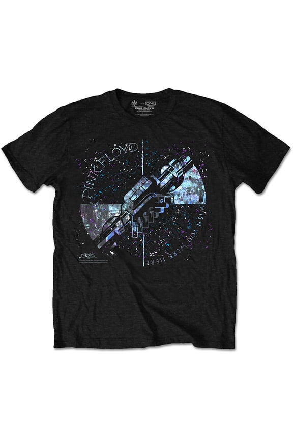 Men's Pink Floyd Machine Greeting Blue Slim Fit T-shirt Large Black