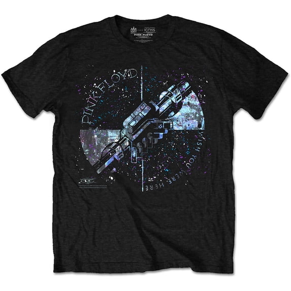 Men's Pink Floyd Machine Greeting Blue Slim Fit T-shirt Large Black