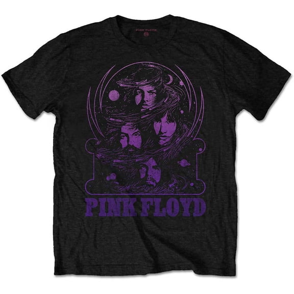 Men's Pink Floyd Purple Swirl Slim Fit T-shirt Small Black