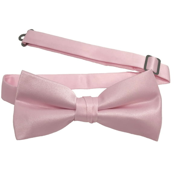 Men’s Pink Formal Satin Pre-Tied Bow Tie in a Variety of Colors by Spencer J’s Signature Satin Collection