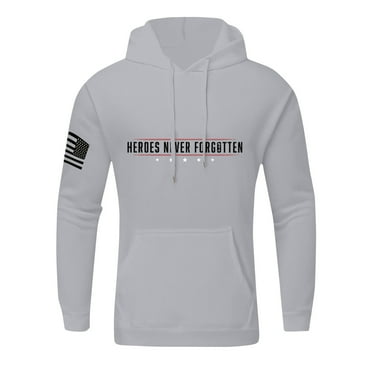Men's Pink Hoodie Heroes Never Forgotten Design, Comfortable and Stylish Sweatshirt with Front Pocket