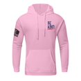 thumbnail image 1 of Men's Pink Hoodie with 'Be Kind' Print and American Flag Sleeve Comfortable and Stylish Pullover Sweatshirt, 1 of 5