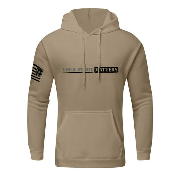 Men's Pink Hoodie with Inspirational 'Your Story Matters' Print, Comfortable and Stylish Sweatshirt