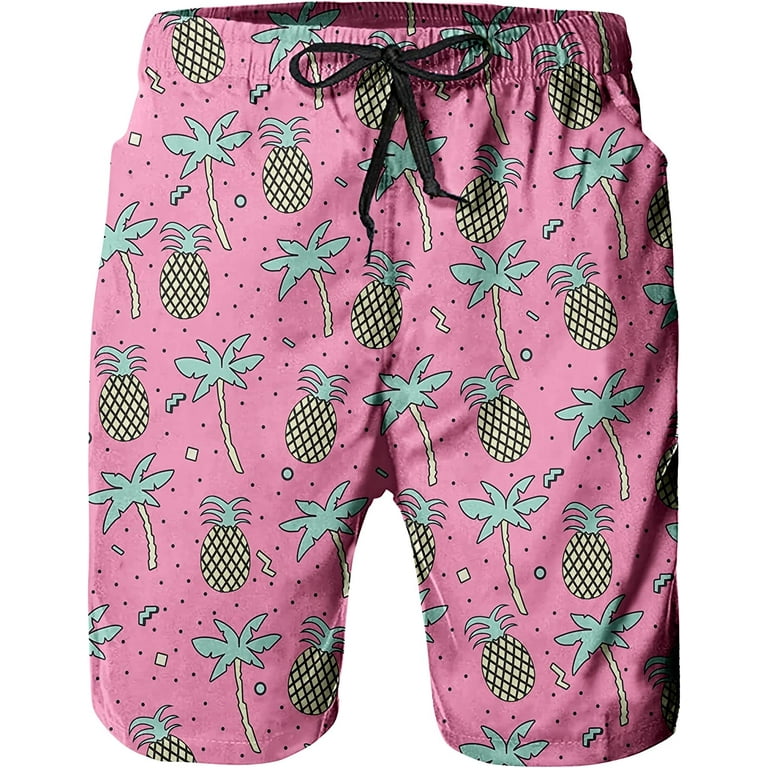 Pink shorts with pineapples hotsell