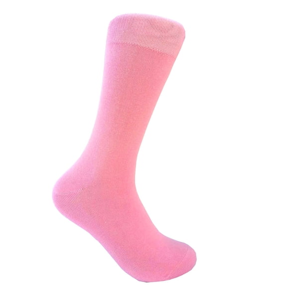 Men's Pink Solid Color Dress Casual Socks