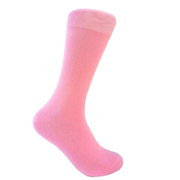 Men's Pink Solid Color Dress Casual Socks