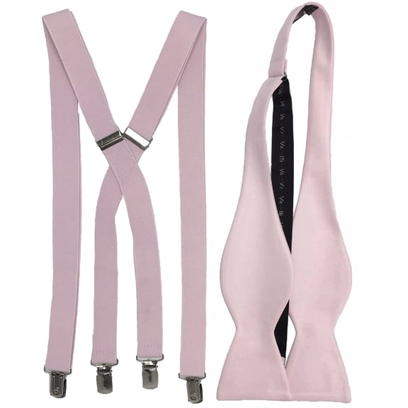 Men’s Pink Suspenders & Self-Tie Bow Tie Collection in a variety of colors by Spencer J’s