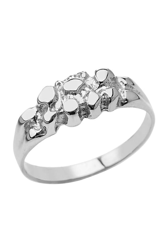 Men's Pinky Nugget Ring in Sterling Silver (8.25)