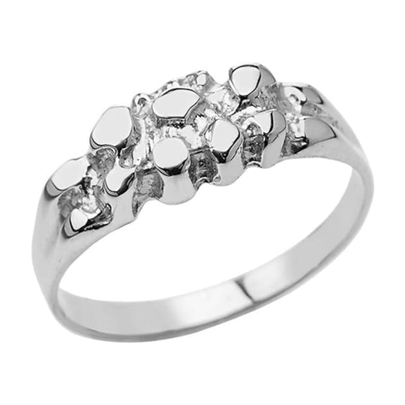 Men's Pinky Nugget Ring in Sterling Silver (8.25)