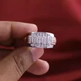 thumbnail image 1 of Men's Pinky Wedding Ring 2.00Ct Round Cut Simulated Diamond Unique Engagement Pinky Ring 925 Sterling Silver 14K White Gold Plated, 1 of 5