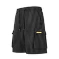 thumbnail image 1 of Men's Pinstripe Cargo Shorts Knee Length Utility Short Pants with Multi Pockets, Elastic Waist Drawstring Performance Quick Dry Work Hiking Shorts for Men, 1 of 8